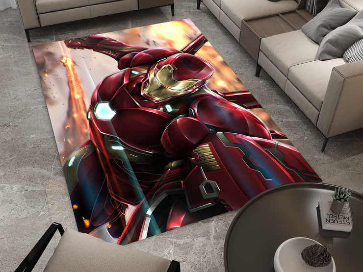 Iron Man Rug, Movie-Inspired Carpet, Marvel Iron Man Rug, Geek Gift