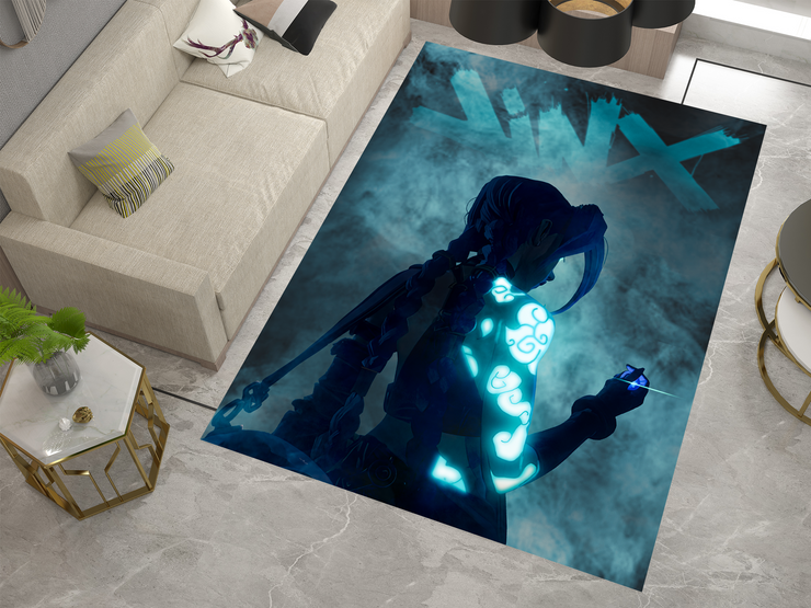 Arcane Jinx Rug, League of Legends Carpet, Gamer Rug Decoration