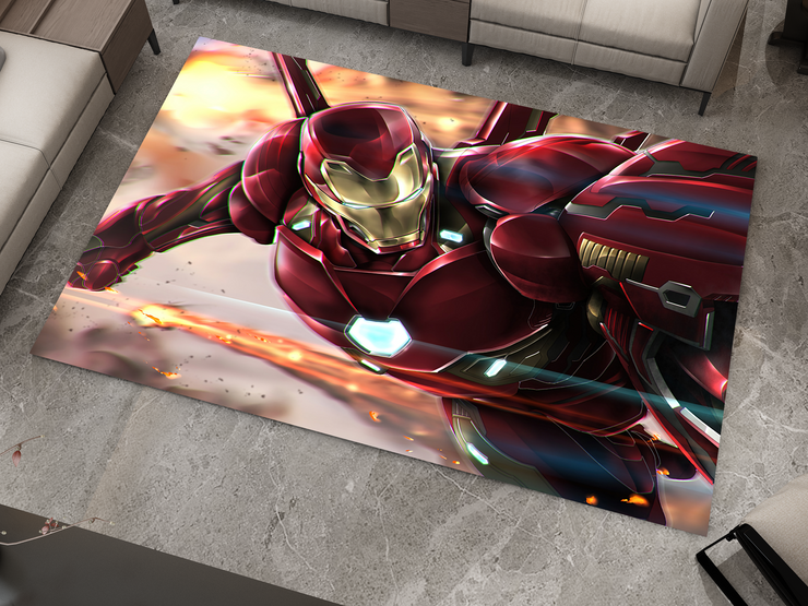 Iron Man Rug, Movie-Inspired Carpet, Marvel Iron Man Rug, Geek Gift