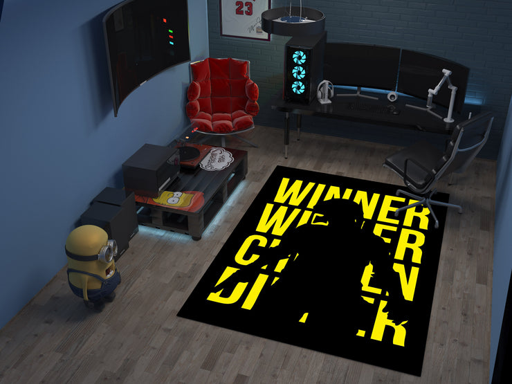 PUBG Winner Winner Chicken Dinner Custom Rug – Gamer Room Decor for Battle Royale Fans, Gaming Room Carpet