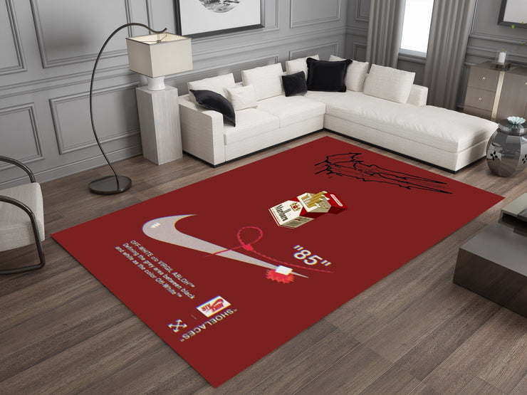 Nike Marlboro Off-White-Inspired Custom Rug – Iconic Basketball Design for Your Space, Streetstyle GYM Carpet