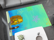 Travis SpongeBob Edition Rug - Fun and Quirky Crossover Design, Hip-hop Carpet