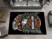 Harley-Davidson Road Custom Rug – Biker-Inspired Garage Decor for Motorcycle Enthusiasts, Motorcycle Carpet