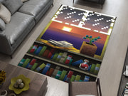 Minecraft Sunset Rug - Cozy Pixelated Design for Gamers Carpet, Gamer Room Decoration