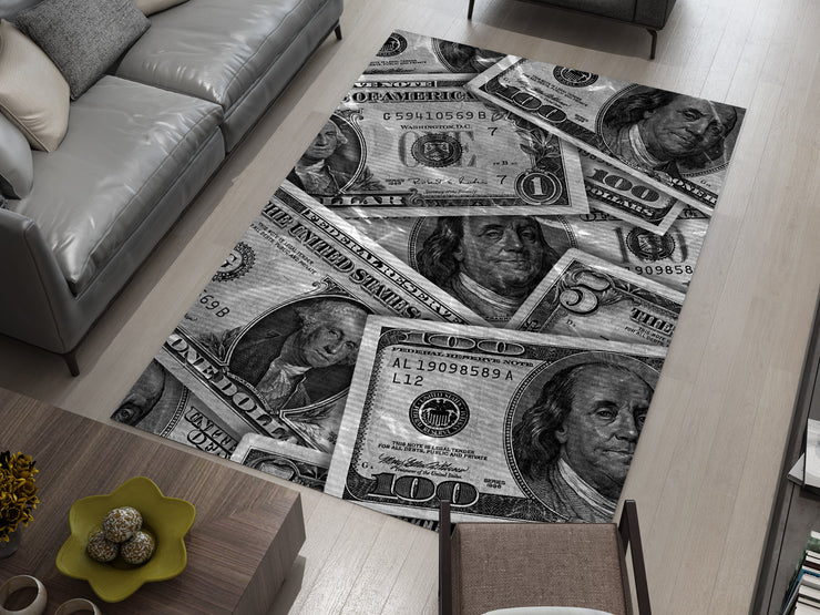 Dollars-Inspired Money Rug – Luxury Statement for Your Space, Designer Carpet