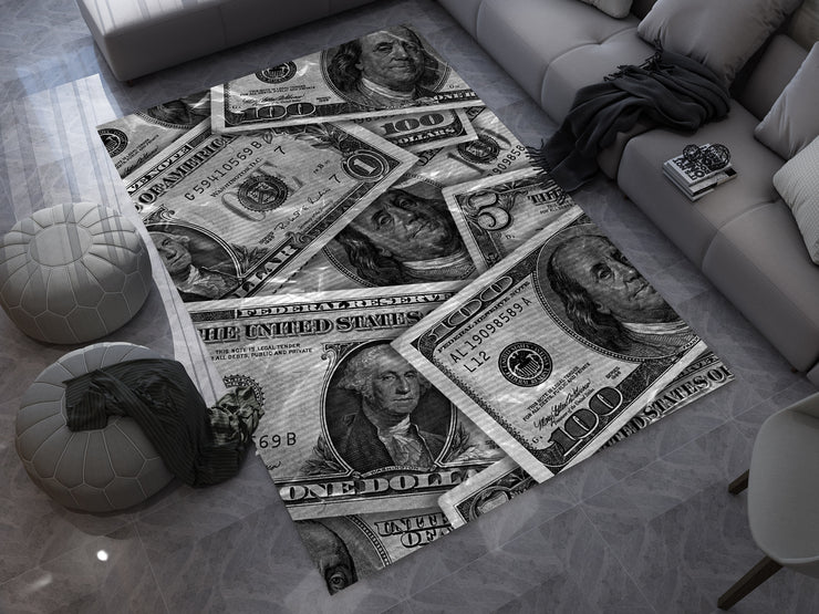 Dollars-Inspired Money Rug – Luxury Statement for Your Space, Designer Carpet