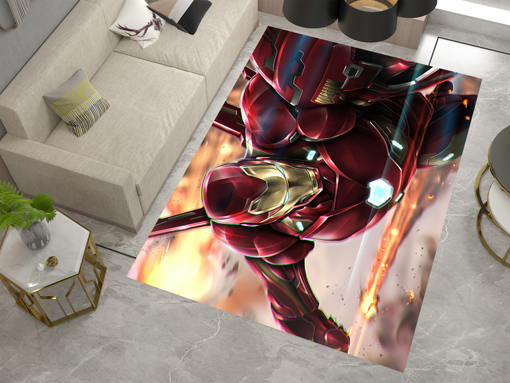 Iron Man Rug, Movie-Inspired Carpet, Marvel Iron Man Rug, Geek Gift