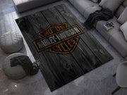 Harley-Davidson Road Custom Rug – Biker-Inspired Garage Decor for Motorcycle Enthusiasts, Motorcycle Carpet