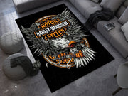 Harley-Davidson Road Custom Rug – Biker-Inspired Garage Decor for Motorcycle Enthusiasts, Motorcycle Carpet