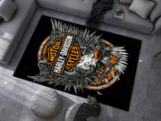 Harley-Davidson Road Custom Rug – Biker-Inspired Garage Decor for Motorcycle Enthusiasts, Motorcycle Carpet