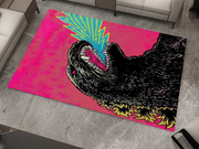 Godzilla Neon Monster Rug - Bold and Retro Godzilla-Inspired Design Carpet