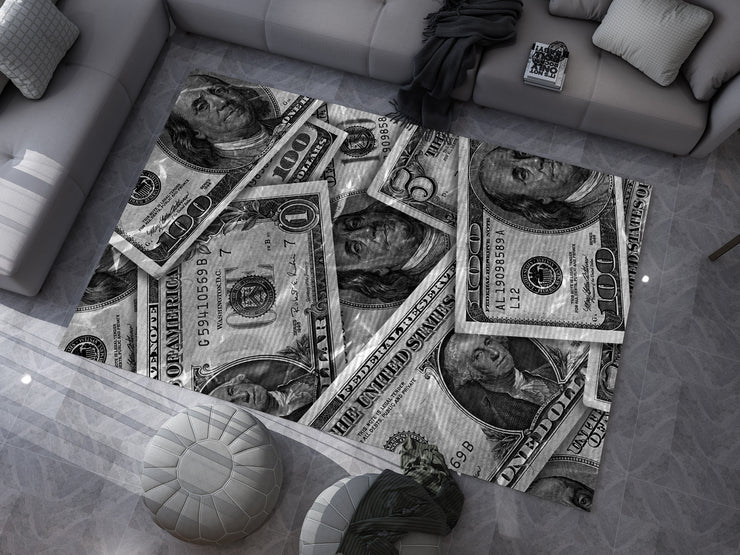 Dollars-Inspired Money Rug – Luxury Statement for Your Space, Designer Carpet